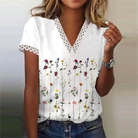 Letnie koszulki damskie Casual luźne koszulki z krótkim rękawem moda damska eleganckie topy 2